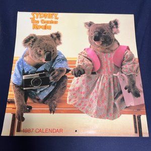 VTG "Sydney", the Qantas Koala Bear 1987 Qantas Airlines Calendar 12"x12"